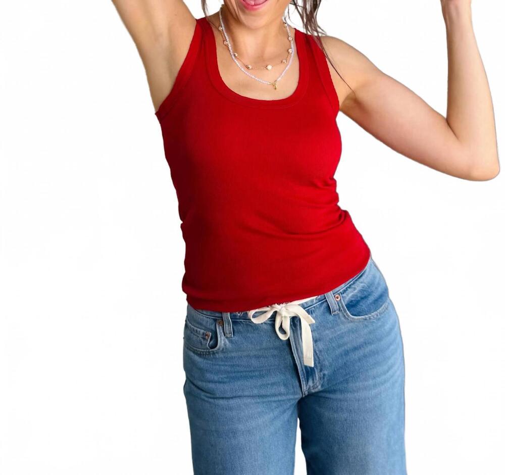 NEW CROWN JEWEL women's tiburon tank top in ruby